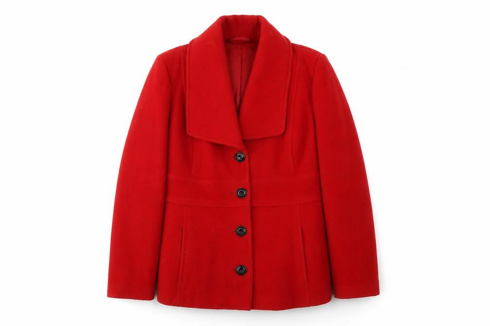 Front view of Laura Ashley Red Women's Overcoat, size 16