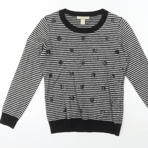 Banana Republic Women's Black Striped Jumper S