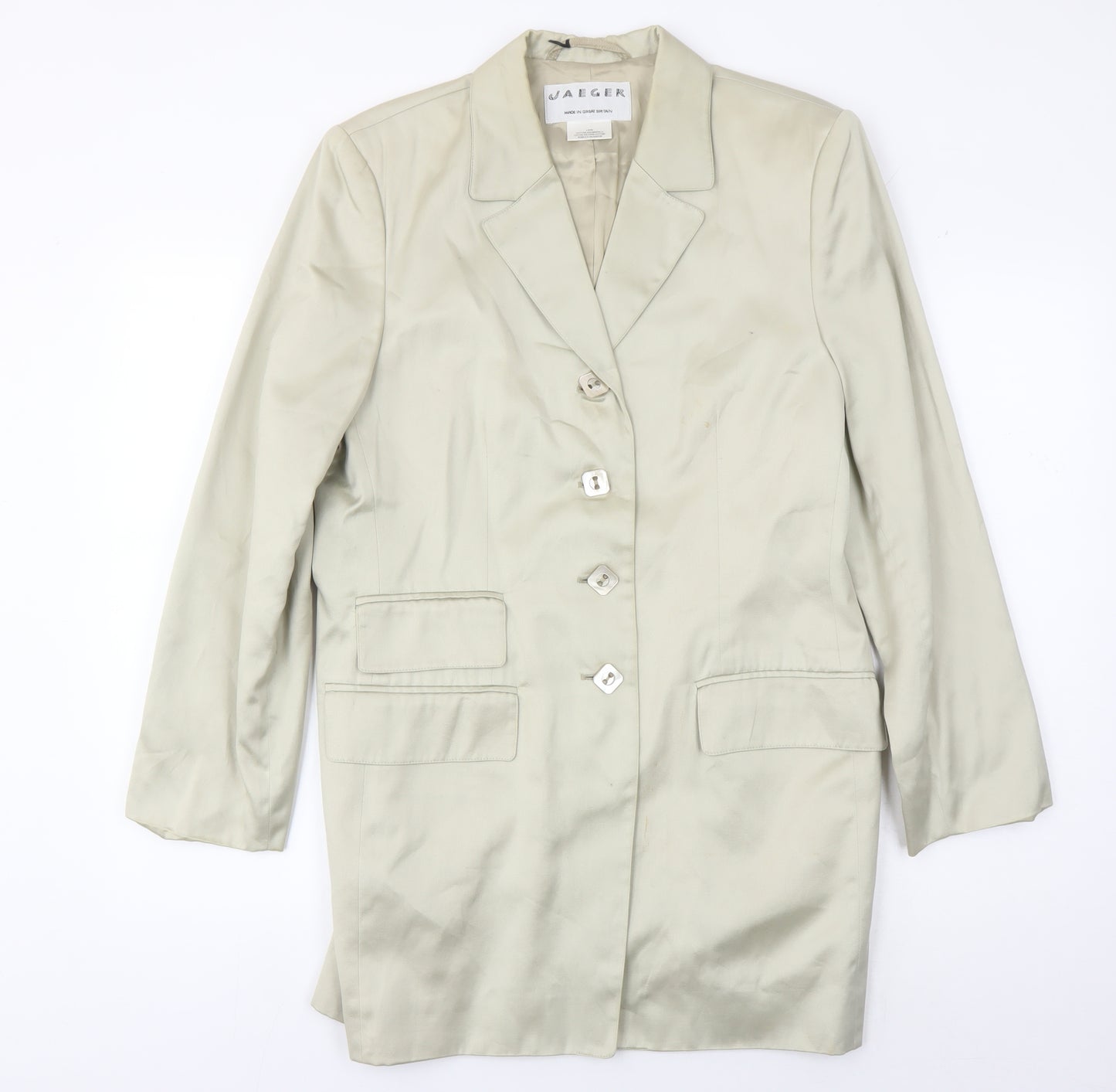 Jaeger Women's Beige Classic Blazer, Size 14, Business Casual