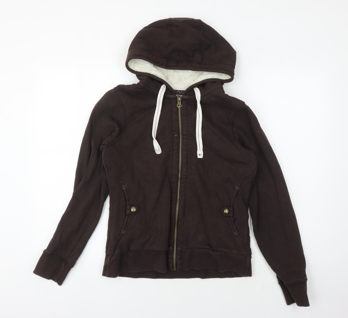 Mantaray Women's Brown Full Zip Hoodie Size 10