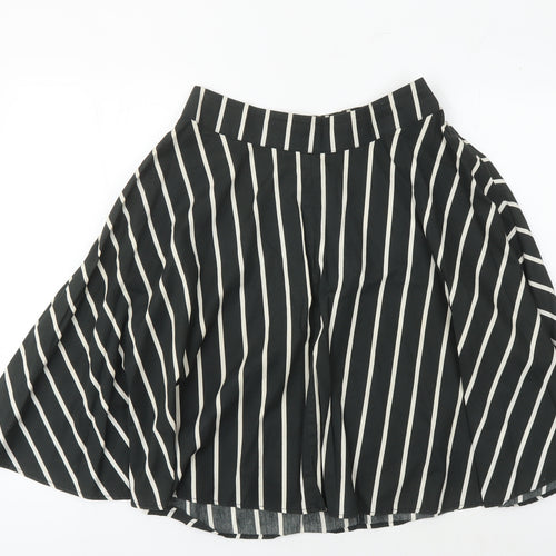 Abercrombie & Fitch Women's Black Striped Flare Skirt M