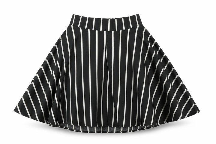 Abercrombie & Fitch Women's Black Striped Flare Skirt M