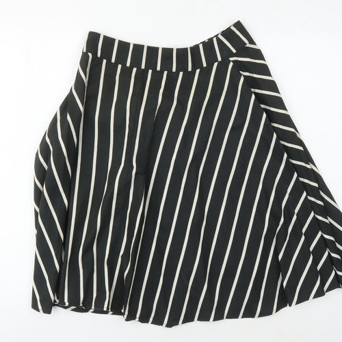 Abercrombie & Fitch Women's Black Striped Flare Skirt M