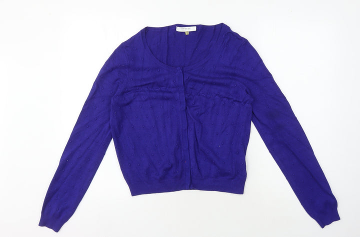 Jacques Vert Women's Purple Cardigan Small