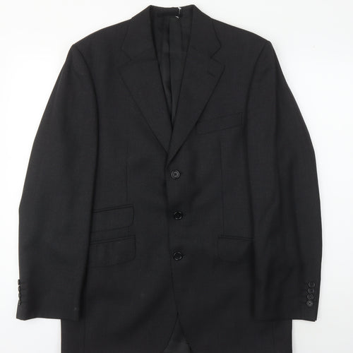 Aquascutum Men's Black Blazer, Size 38R, Elegant & Formal
