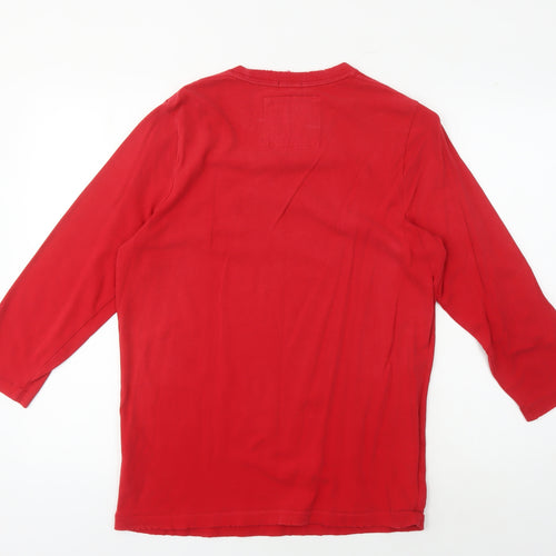 Abercrombie & Fitch Men's Red Logo Pullover Sweatshirt L