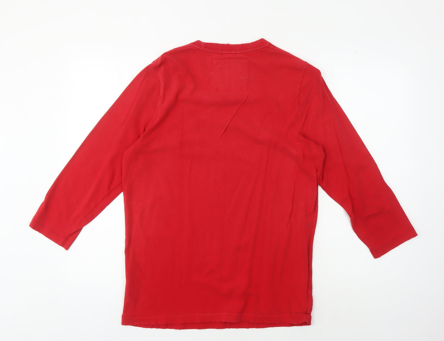 Abercrombie & Fitch Men's Red Logo Pullover Sweatshirt L