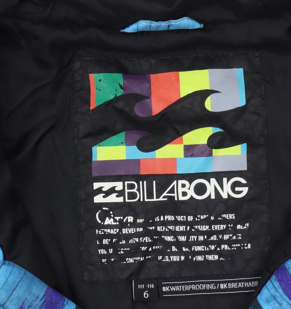 Billabong Boys Multicoloured Puffer Jacket, Size 6, Hooded