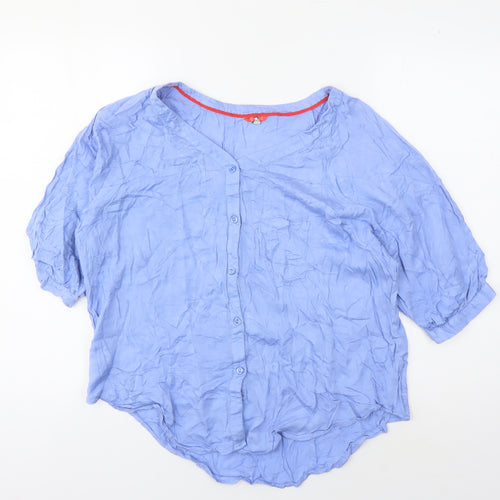 Joules Women's Blue Viscose Blouse UK 12