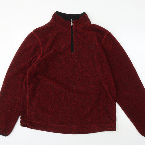 Weird Fish Men's Red 1/4 Zip Fleece Jacket - Large