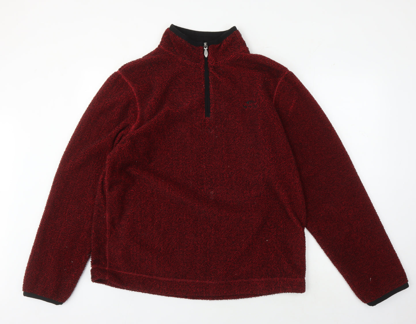 Weird Fish Men's Red 1/4 Zip Fleece Jacket - Large
