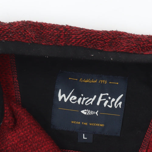 Weird Fish Men's Red 1/4 Zip Fleece Jacket - Large