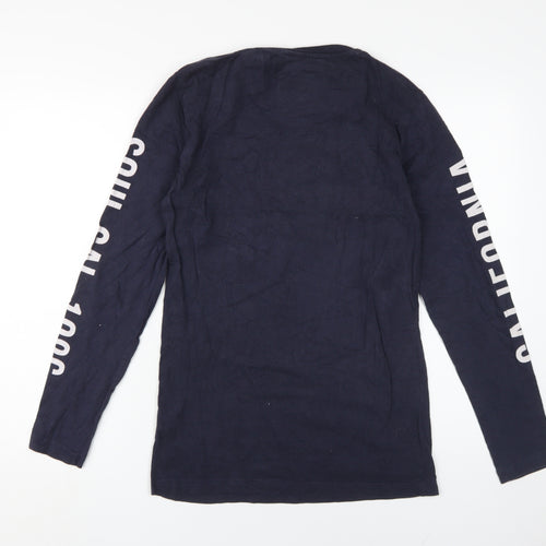 SoulCal Men's Blue Graphic Print T-Shirt, Size S, Long Sleeve