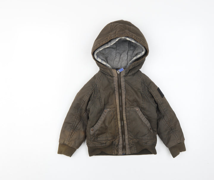 Ted Baker Boys Brown Hooded Puffer Jacket 4 Years