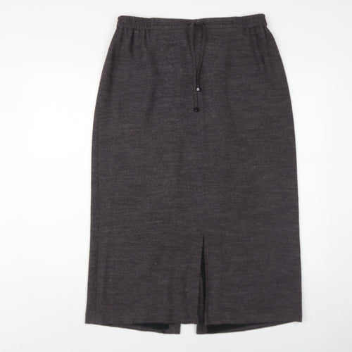 Viyella Women's Grey Midi Skirt, Size 14, Pencil Style