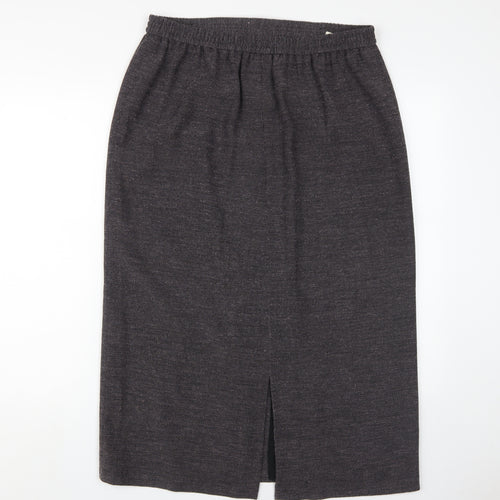 Viyella Women's Grey Midi Skirt, Size 14, Pencil Style