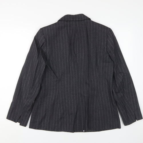 Viyella Women's Black Pinstripe Blazer UK 12
