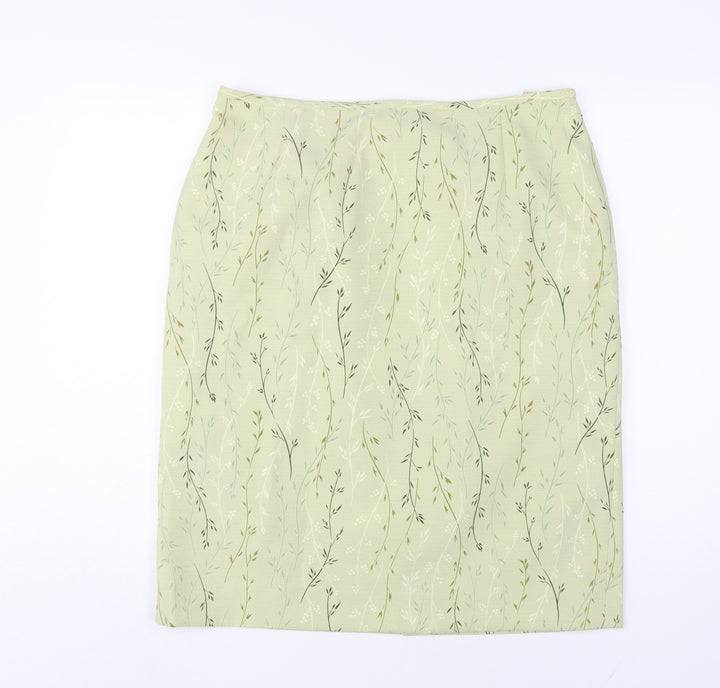 Eastex Women’s Green Floral Midi Skirt, Size 16