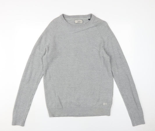 Jack & Jones Men's Grey M Pullover Tight-Knit Jumper