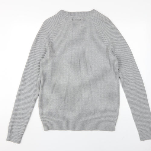 Jack & Jones Men's Grey M Pullover Tight-Knit Jumper