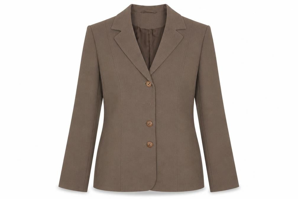 Front view of Easttex Women's Brown Classic Blazer, size 12