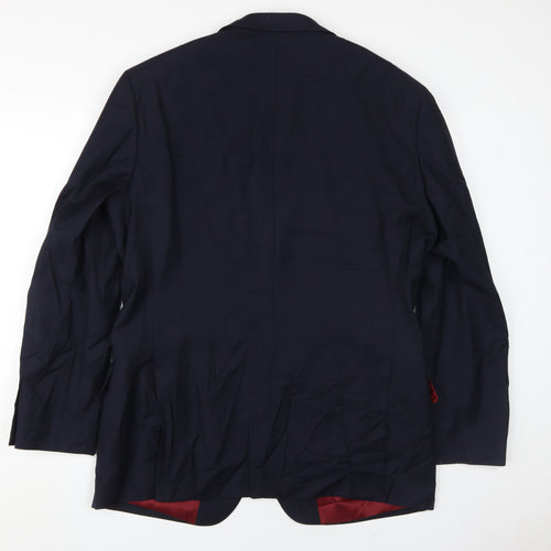 T.M. Lewin Men's Blue Wool Blazer, Size 43R