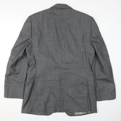 Aquascutum Men's Grey Blazer, Size 40R, Business Formal