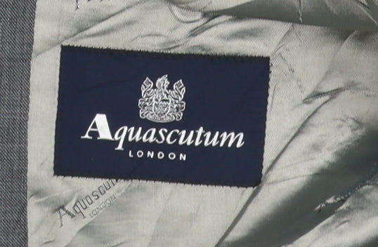 Aquascutum Men's Grey Blazer, Size 40R, Business Formal