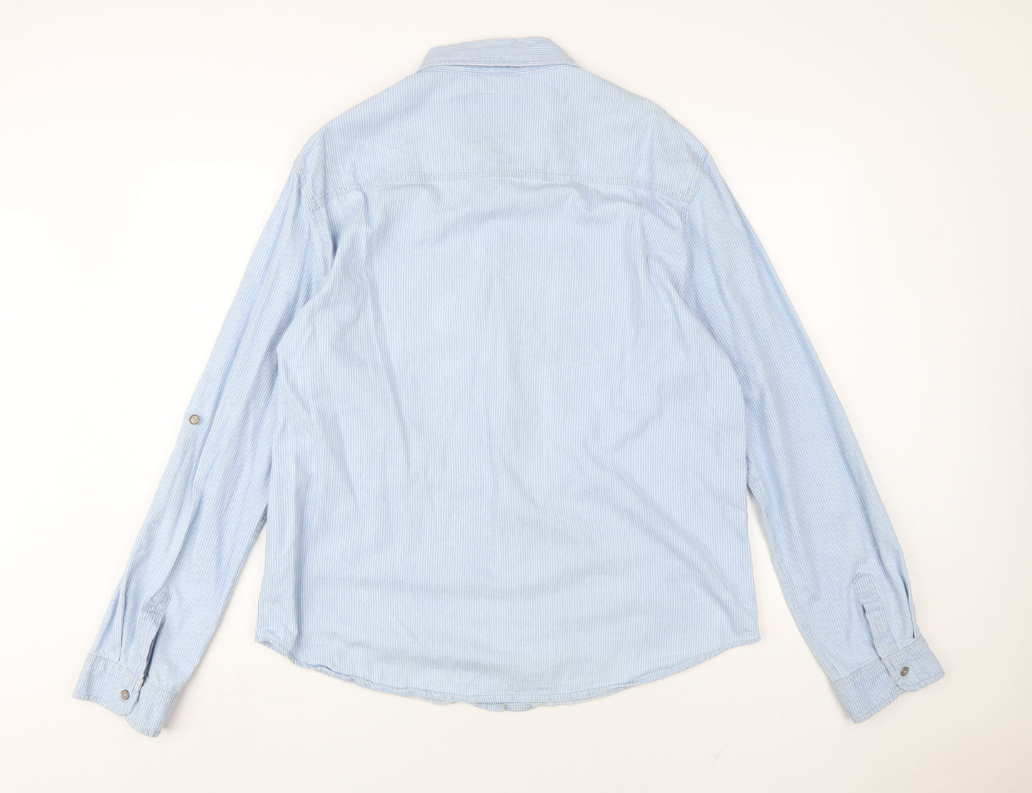 SoulCal & Co Men's Blue Striped Button-Up Shirt 2XL