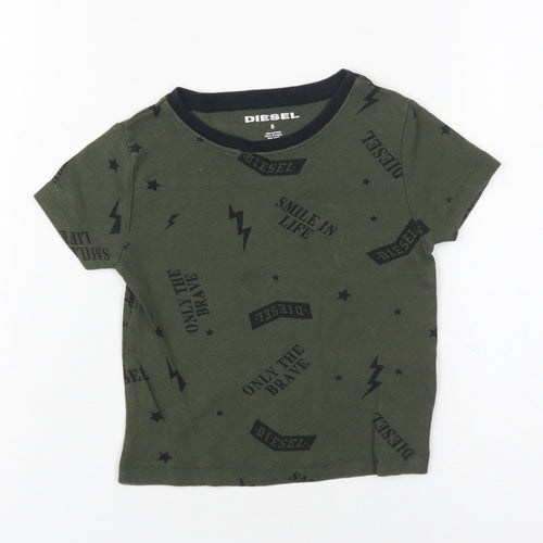 Diesel Boys Green Graphic Print T-Shirt, Size 5 Years