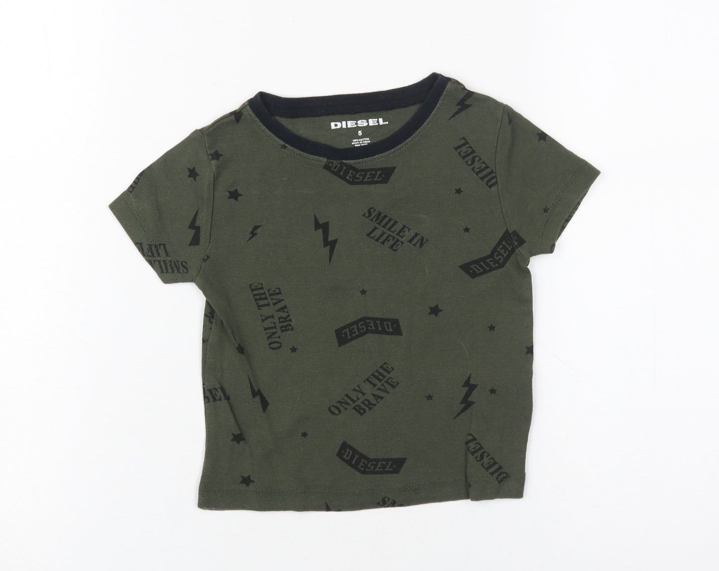 Diesel Boys Green Graphic Print T-Shirt, Size 5 Years