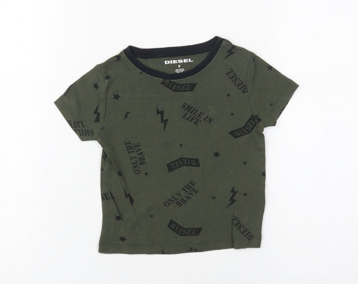 Diesel Boys Green Graphic Print T-Shirt, Size 5 Years