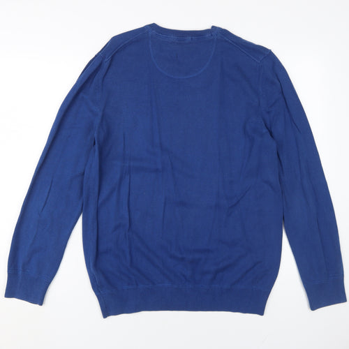 s.Oliver Men's Blue V-Neck Pullover Jumper L
