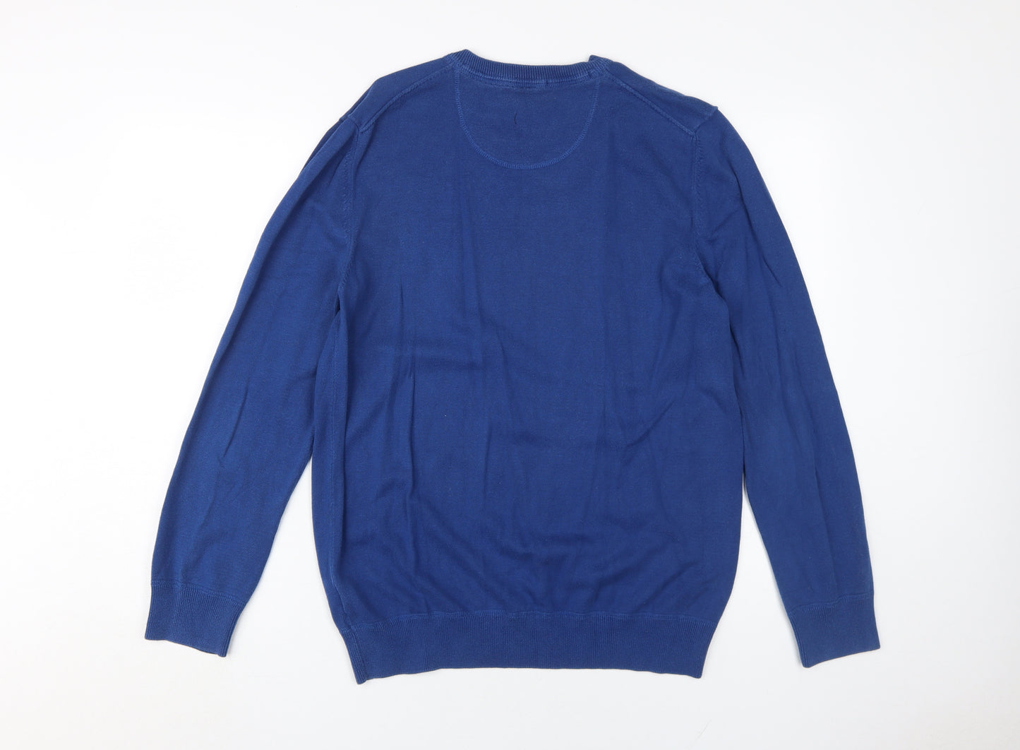 s.Oliver Men's Blue V-Neck Pullover Jumper L