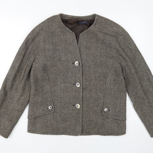 Windsmoor Women's Brown Tweed Herringbone Jacket Size 12
