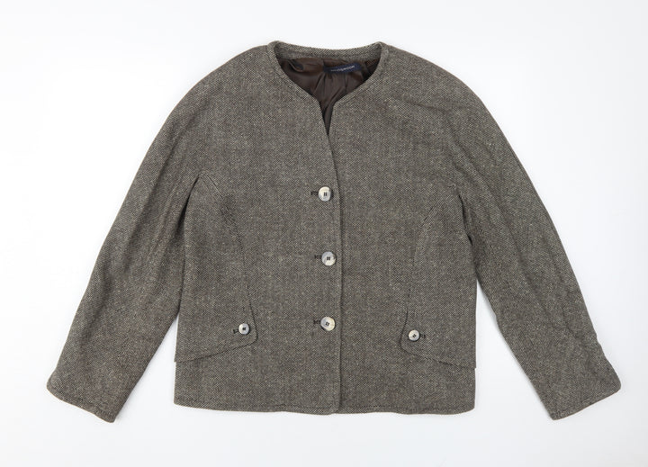 Windsmoor Women's Brown Tweed Herringbone Jacket Size 12