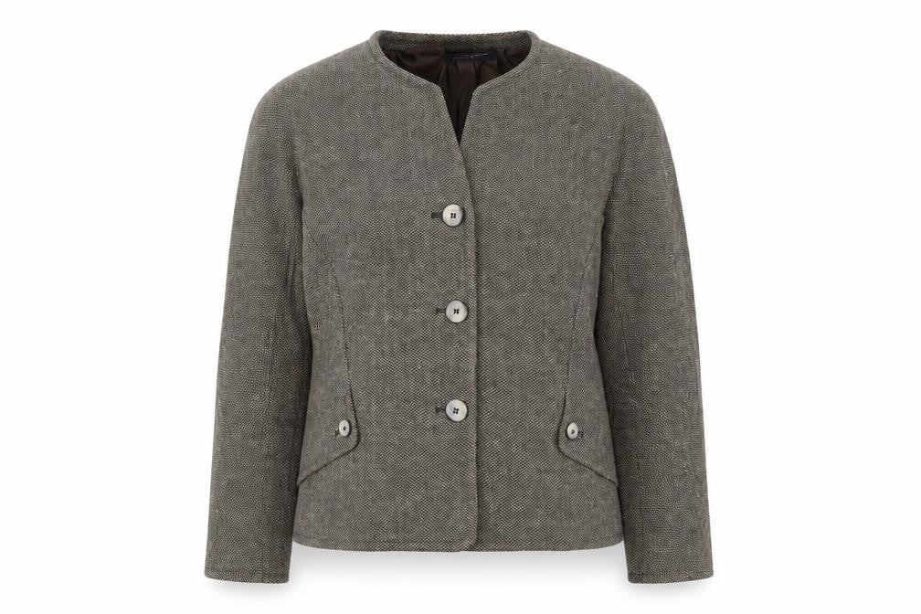 Front view of Windsmoor Women's Brown Tweed Herringbone Jacket, size 12