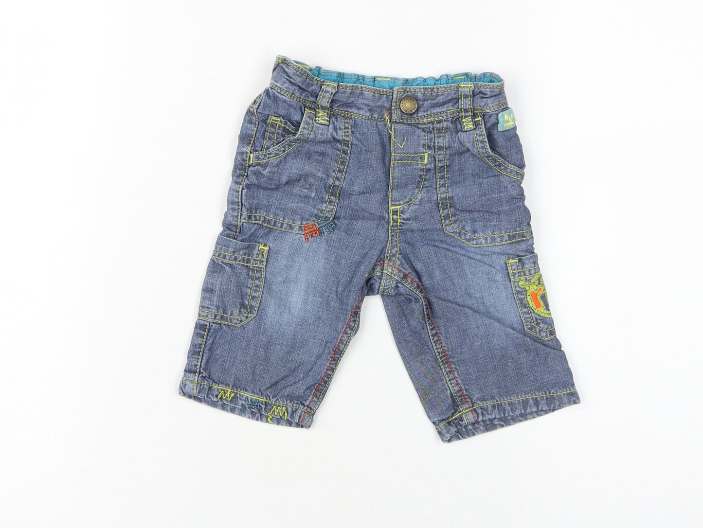 Rocha Little Rocha Unisex Blue Cargo Trousers 9-12 Months