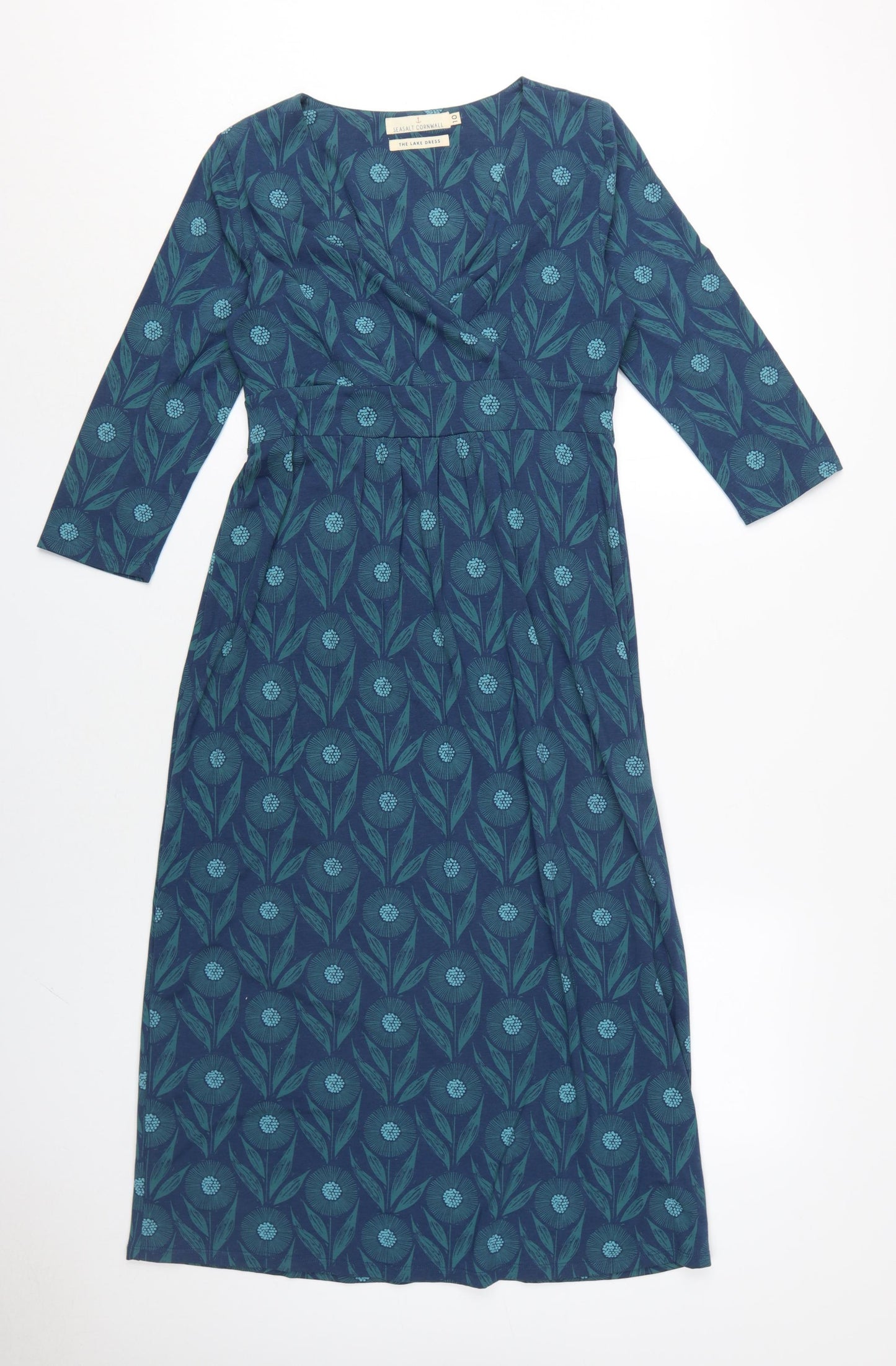 Seasalt Cornwall Women's Blue Midi A-Line Dress Size 10