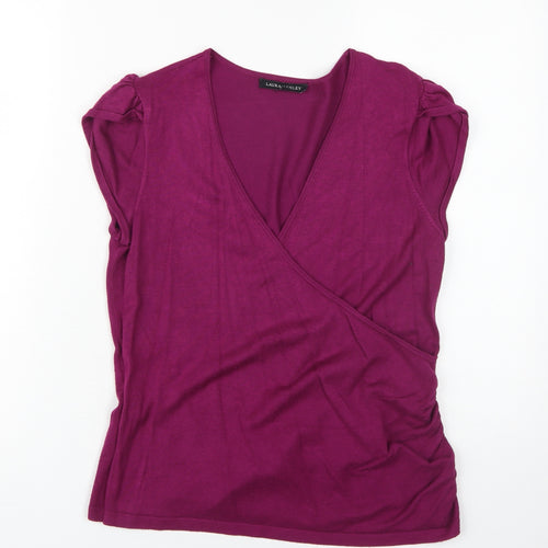 Laura Ashley Women's Purple Wrap Top Size 14