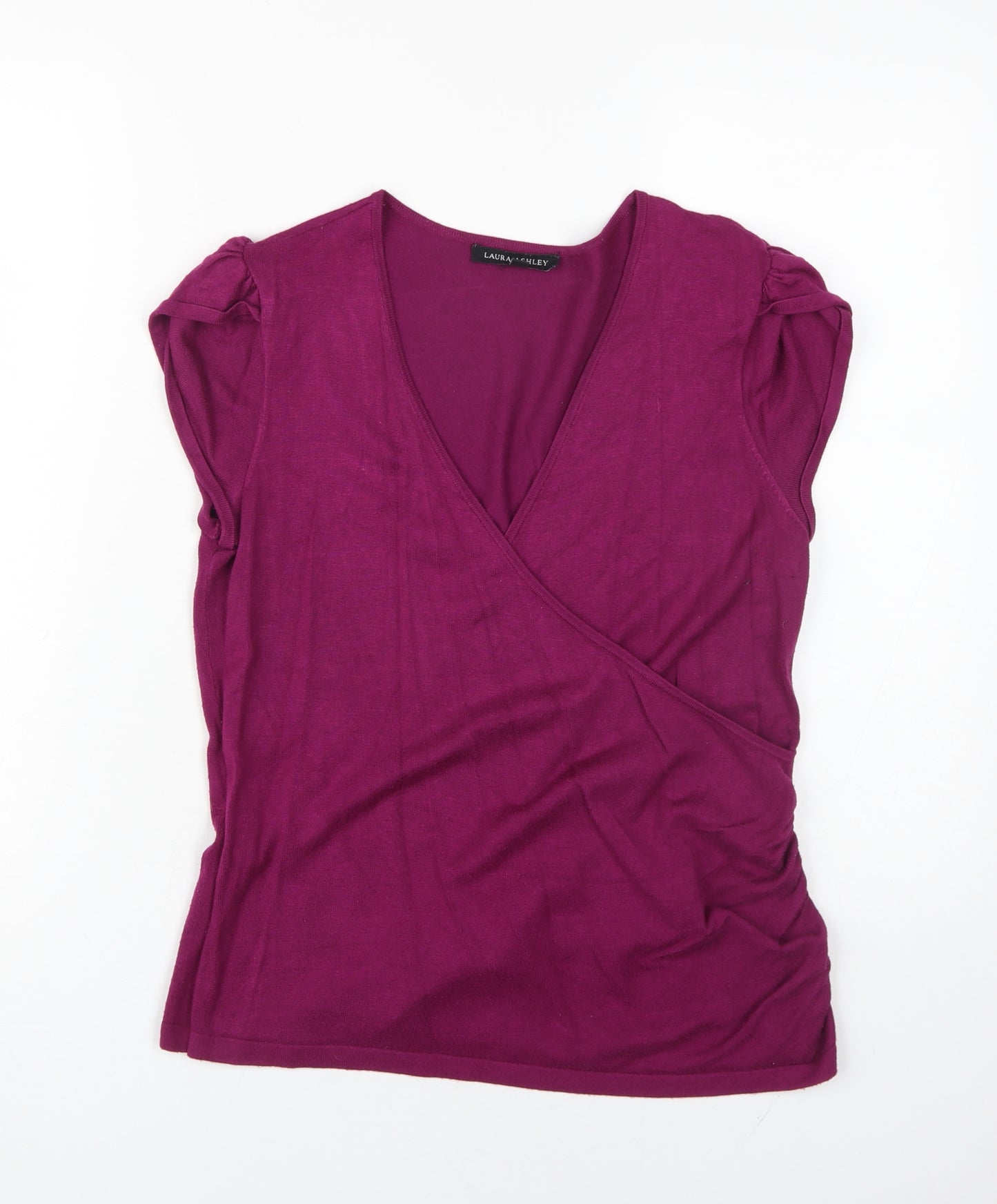 Laura Ashley Women's Purple Wrap Top Size 14