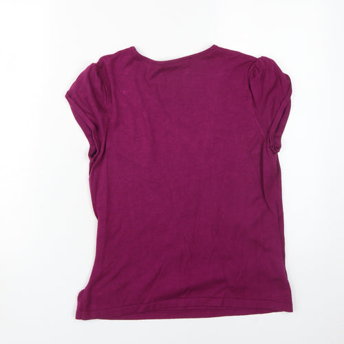 Laura Ashley Women's Purple Wrap Top Size 14