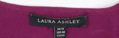 Laura Ashley Women's Purple Wrap Top Size 14