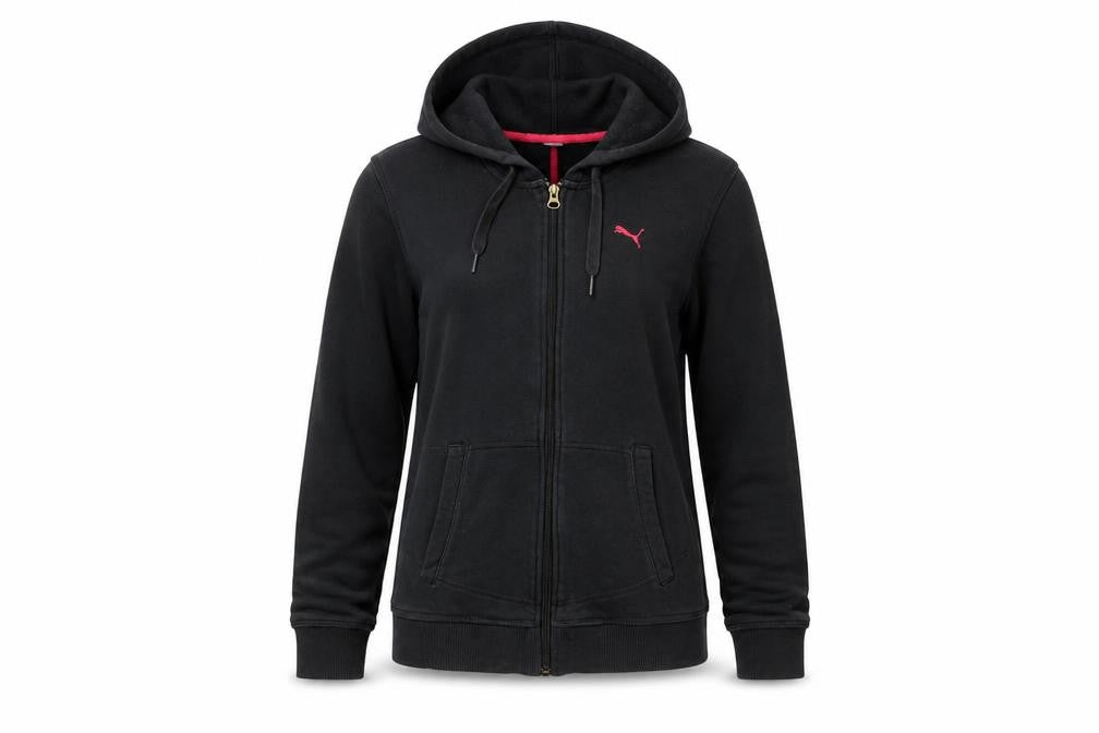 Front view of Puma Women's Black Full Zip Hoodie, size 12