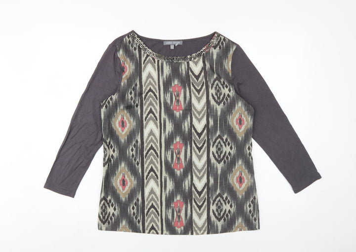 Laura Ashley Women's Geometric Tunic Blouse Size 10