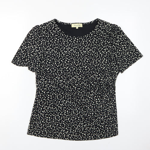 Viyella Women's Black Geometric T-Shirt L