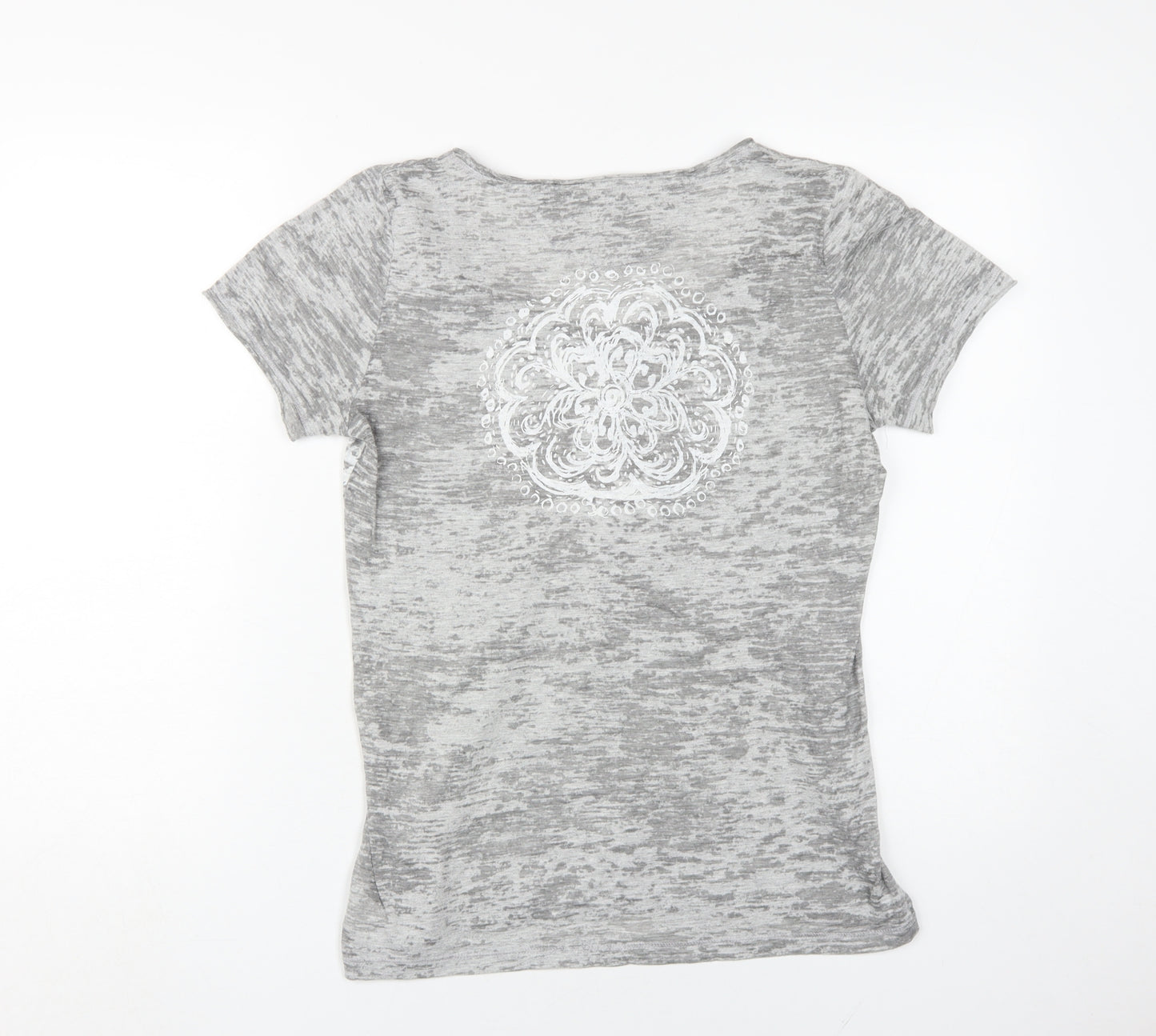Calvin Klein Women's Grey V-Neck T-Shirt, Size S