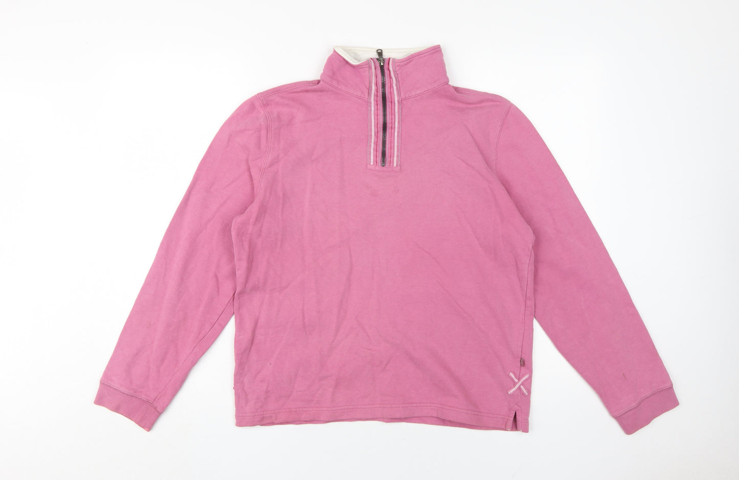White Stuff Women's Pink 1/4 Zip Sweatshirt Size 10