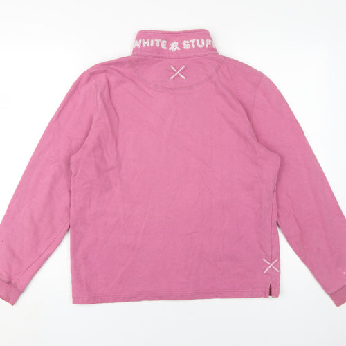 White Stuff Women's Pink 1/4 Zip Sweatshirt Size 10