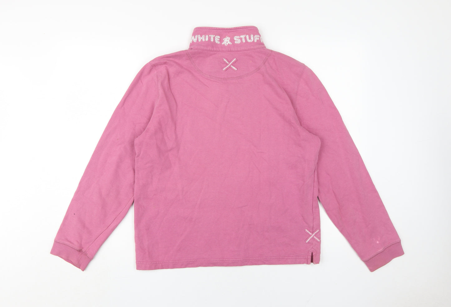 White Stuff Women's Pink 1/4 Zip Sweatshirt Size 10